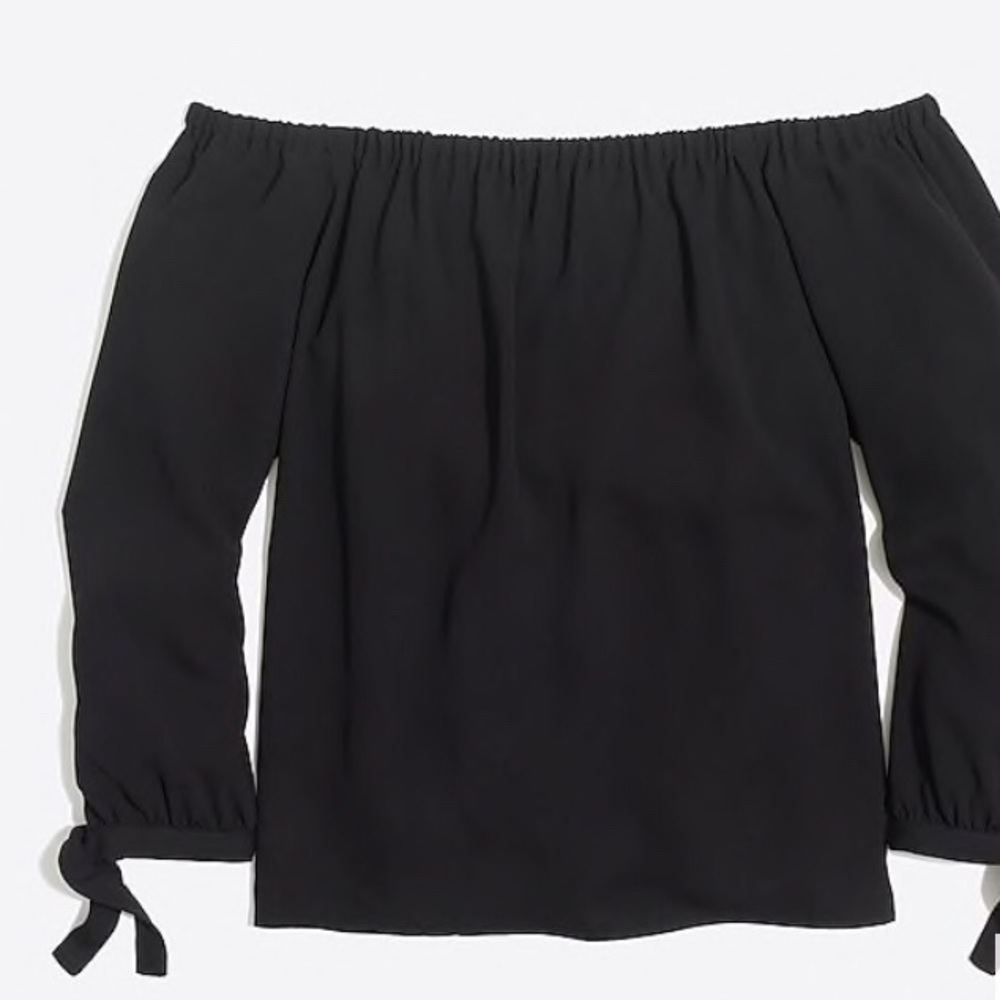 J. CREW | BLACK OFF THE SHOULDER TOP
